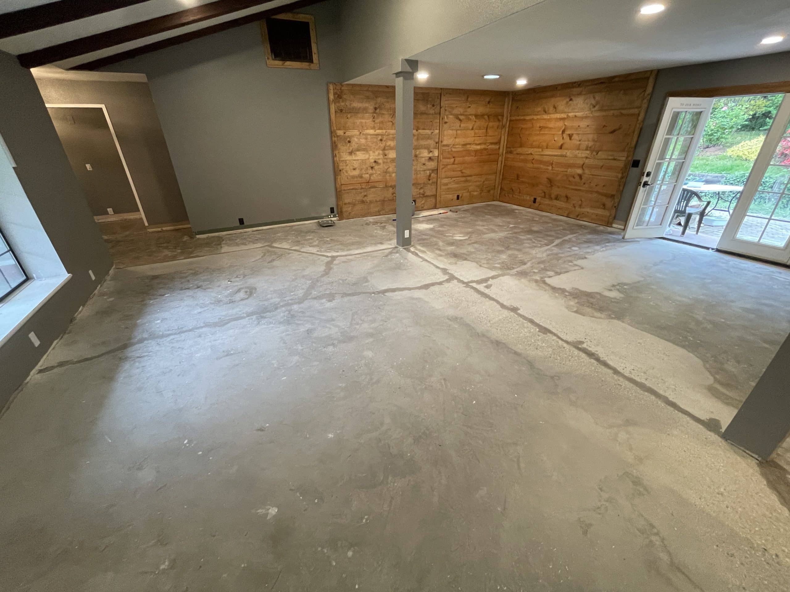 Home's living room tiles removed